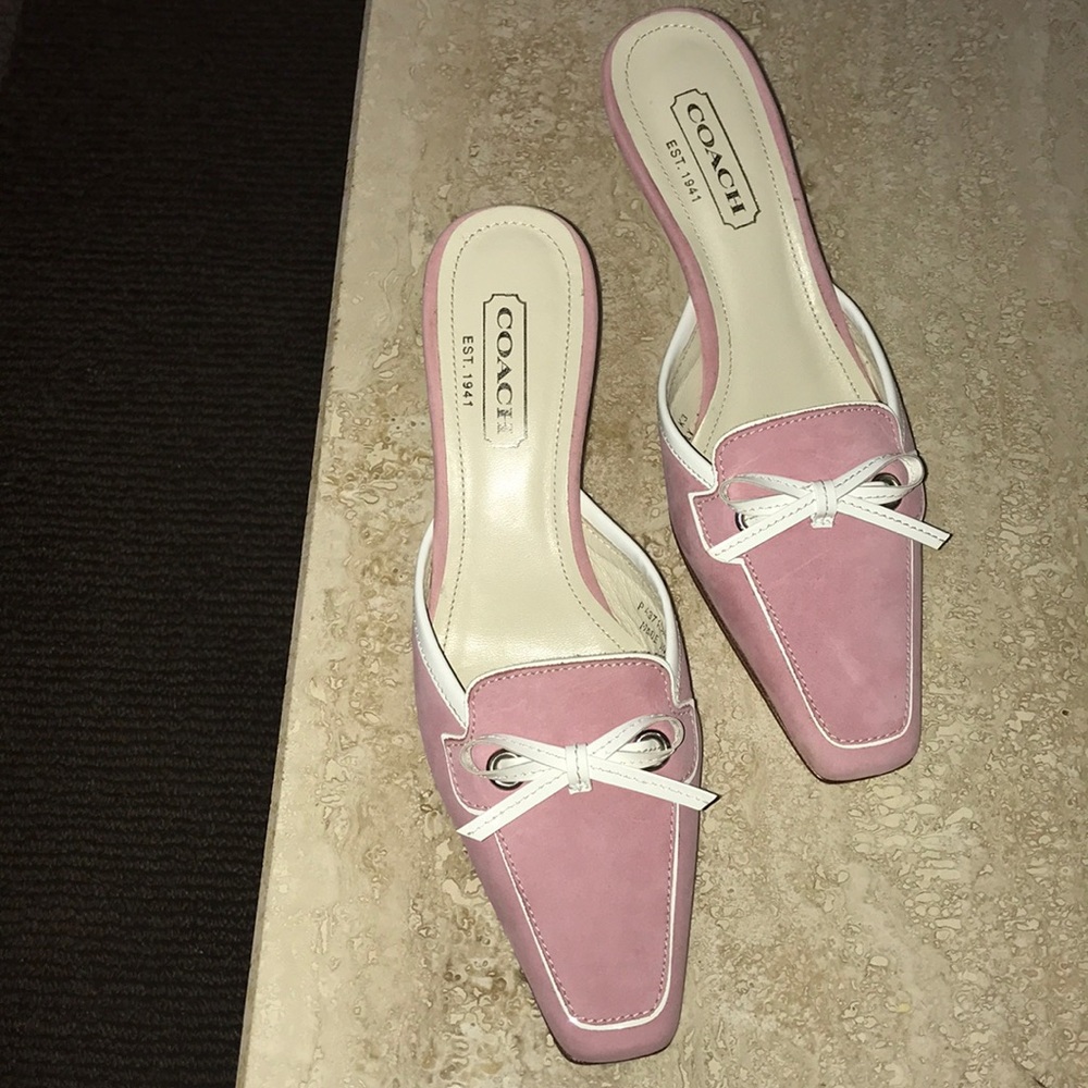 Coach pink and white shoes